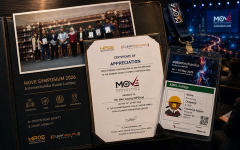 Ken Leong presenting at MOVE Symposium, Automechanika Kuala Lumpur 2026