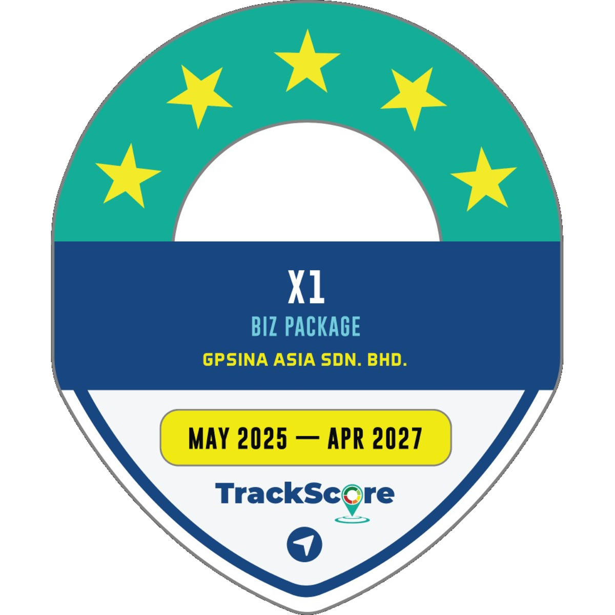 MIROS TrackScore 5 Star X1 Biz rating badge
